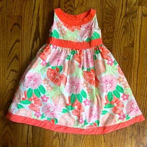 Gymboree coral floral print dress size 6